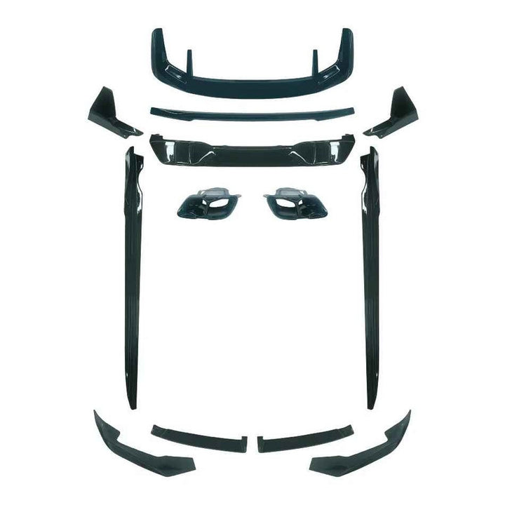 Car Craft Compatible With Bmw X5 G05 Lci 2023+ M Sport Mp M Performance Mt M Tech Bumper Upgrade Convert To X5m Aero Black Samurai Bodykit Diffuser Exhaust Front Lip Spoiler Splitter G05/g18-022 Gc