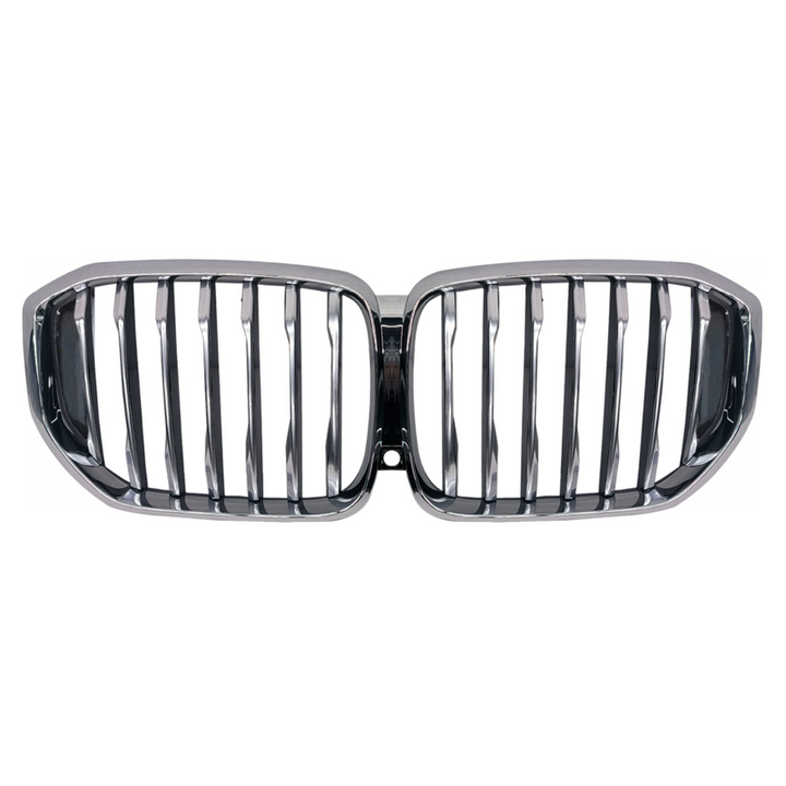 Car Craft Compatible With Bmw X5 G05 Lci 2023-2026 M Sport Mt M Tech Front Bumper Show Grill Single Silver Chrome Gc G05 G18 003