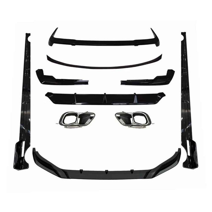 Car Craft Compatible With Bmw X7 G07 Lci 2023+ M Sport Mp M Performance Mt M Tech Bumper Upgrade Convert To X5m Aero Black Samurai Bodykit Diffuser Exhaust Front Lip Spoiler Splitter Gc