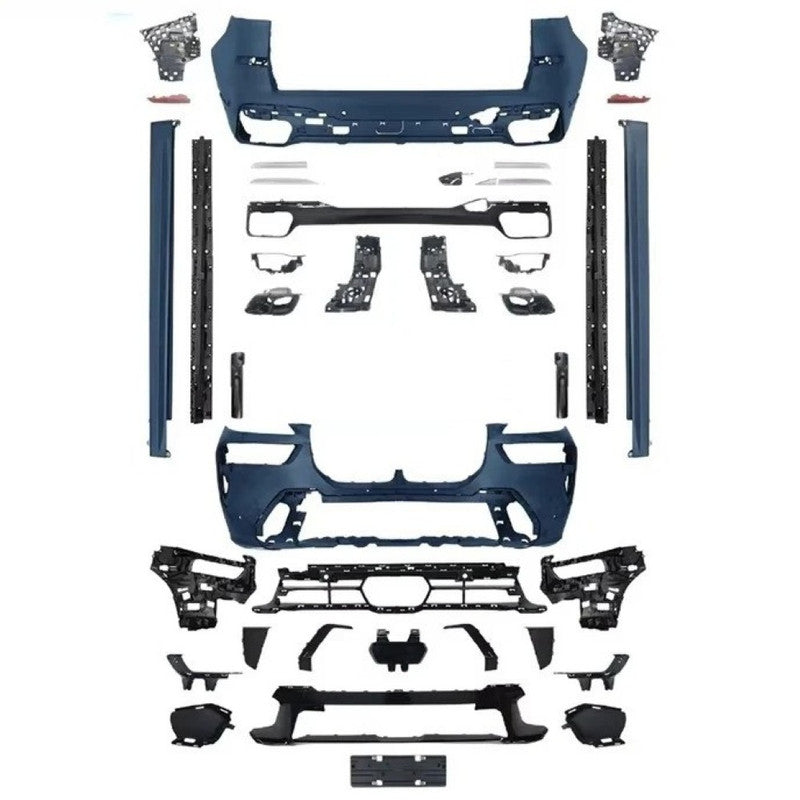 Car Craft Compatible With Bmw X7 G07 Lci 2023+ Front Rear Bumper Upgrade Convert To M Sport M Performance M Tech Mt Bodykit Body Kit Bumper Side Skirt Rear After Lip Diffuser Exhasut Pipe Tips Gc G07 010