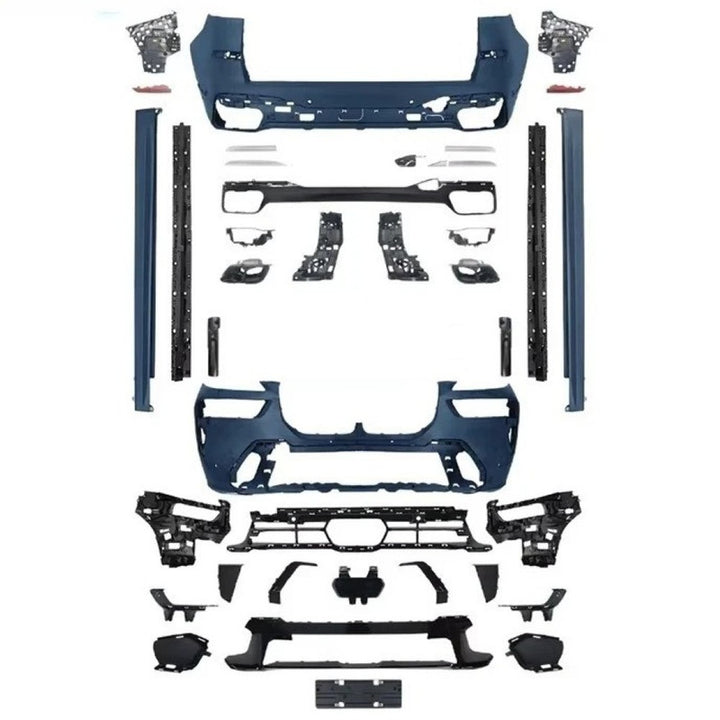 Car Craft Compatible With Bmw X7 G07 Lci 2023+ Front Rear Bumper Upgrade Convert To M Sport M Performance M Tech Mt Bodykit Body Kit Bumper Side Skirt Rear After Lip Diffuser Exhasut Pipe Tips Gc G07 010