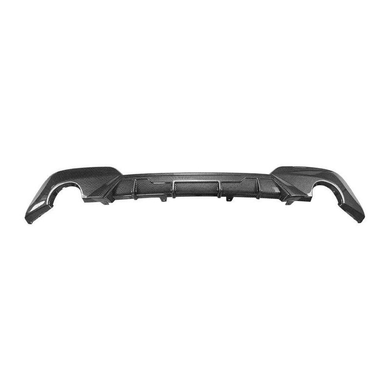 Car Craft Compatible With Bmw 3 Series G20 Pre-facelift M Sport 2019-2022 Rear After Bumper Lip Spliter Skirt Diffuser For Circle Exhaust 0-0 Carbon Fiber Look Zst-1544 Cf