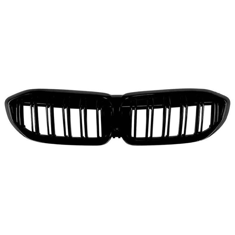 Car Craft Compatible With Bmw 3 Series G20 G21 Pre-facelift 2019-2022 Front Bumper Show Gril Glossy Black Dual Line