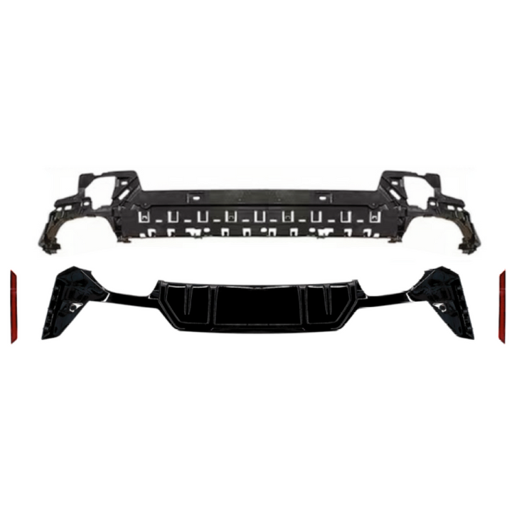 Car Craft Compatible With Bmw 3 Series G20 LCI 2023+ Upgrade Facelift Convert To M Performance M Sport M Tech M-tech Bodykit Rear After Bumper Lip Splitter Skirt Diffuser Gc G20-039 Gb Glossy Black
