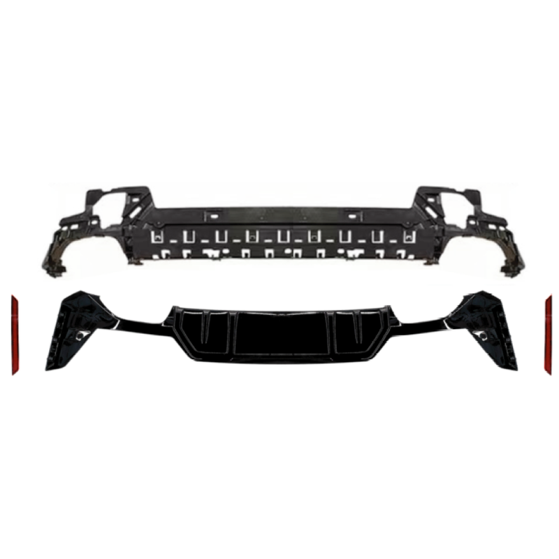 Car Craft Compatible With Bmw 3 Series G20 LCI 2023+ Upgrade Facelift Convert To M Performance M Sport M Tech M-tech Bodykit Rear After Bumper Lip Splitter Skirt Diffuser Gc G20-039 Cf Carbon Fiber Look