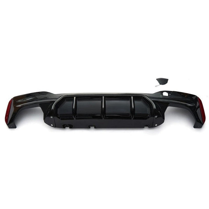 Car Craft Compatible With Bmw 5 Series Lci G30 G38 F90 2018-2025 M Sport M5 Rear Bumper Lip Diffuser Skirt 3 Line G30/38-031/032 Gb Gloss Black CC-10382