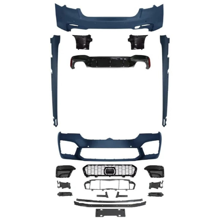 Car Craft Compatible With Bmw 5 Series Lci G30 G38 F90 2021-2023 Upgrade Facelift Convert To M5 M Sport Front Rear Bumper Bodykit Assembly Side Skirt Splitter Diffuser Lip Set G30-035