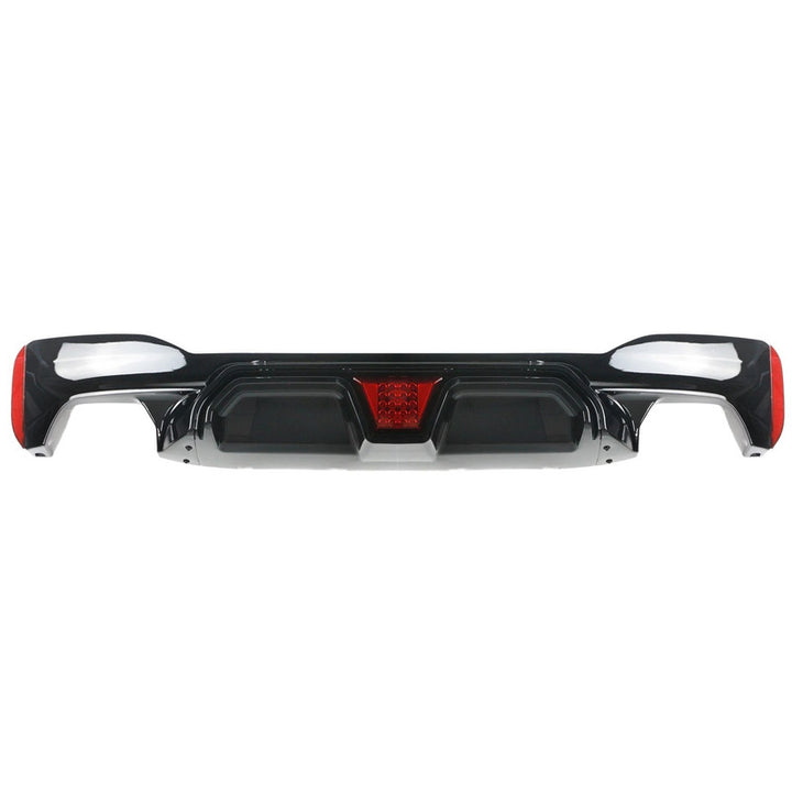 Car Craft Compatible With Bmw 5 Series G30 G38 F90 2018-2023 M Sport M5 Rear Bumper Lip Diffuser Skirt F1 M5 Style With Led Light G30/38-040/041 Gloss Black