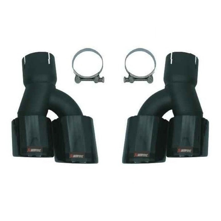 Car Craft Compatible With Bmw 5 Series G30 G38 F90 2019-2024 Exhaust Tips Tail Pipe Muffler With Clamp Akrapovic Black