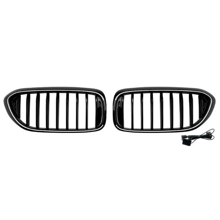 Car Craft Compatible With Bmw 5 Series G30 2017-2020 Front Bumper Show Mesh Grill Single Line Bar Illuminated Led Light Zst-1463 Led Single Glossy Black - CAR CRAFT INDIA