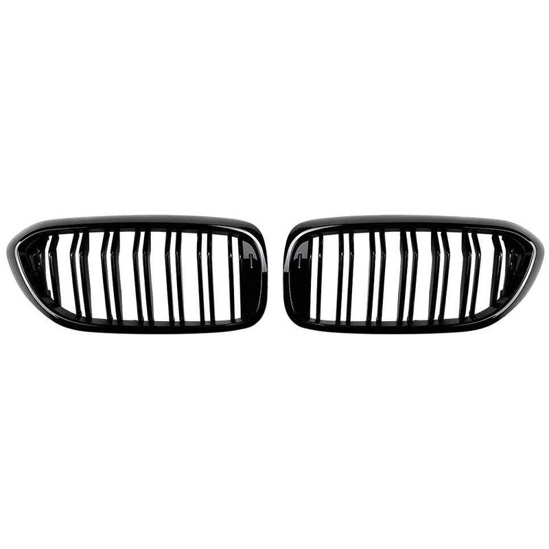 Car Craft Compatible With Bmw 5 Series G30 2017-2020 Front Bumper Show Mesh Grill Dual Line Bar Zst-1463 Dual Glossy Black - CAR CRAFT INDIA