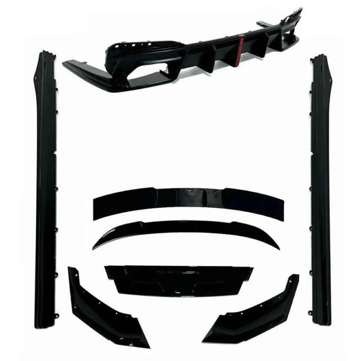 Car Craft Comptible With Bmw 5 Series G30 Lci 2021+ M Sport M5 Front Bumper Upgraded Bodykit Body Kit Skirts Splitter Front Rear Lip Diffuser Side Skirts Spoiler Trims Cannards Vten Style CC-9081