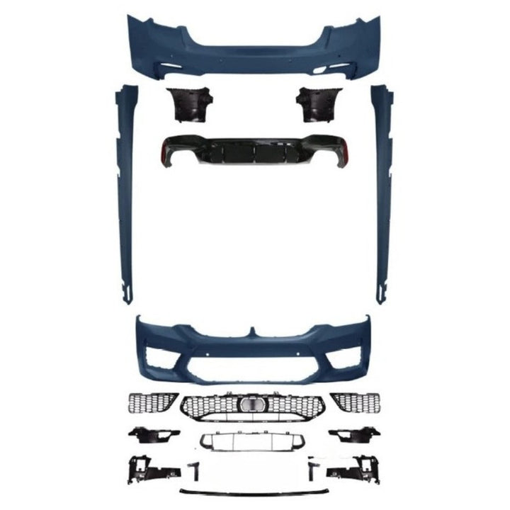 Car Craft Compatible With Bmw 5 Series G30 G38 F90 2018-2020 Upgrade Facelift Convert To M5 M Sport Front Rear Bumper Bodykit Assembly Side Skirt Splitter Diffuser Lip Set G30-033