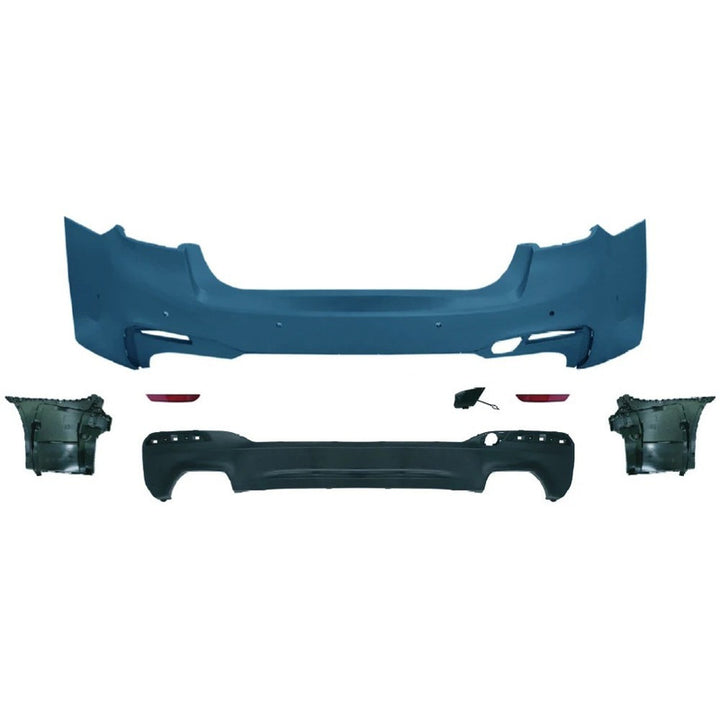 Car Craft Compatible With Bmw 5 Series G30 G38 F90 2018-2020 Upgrade Facelift Convert To M Sport Mt M Tech M Performance Rear Bumper Bodykit Assembly Splitter Diffuser