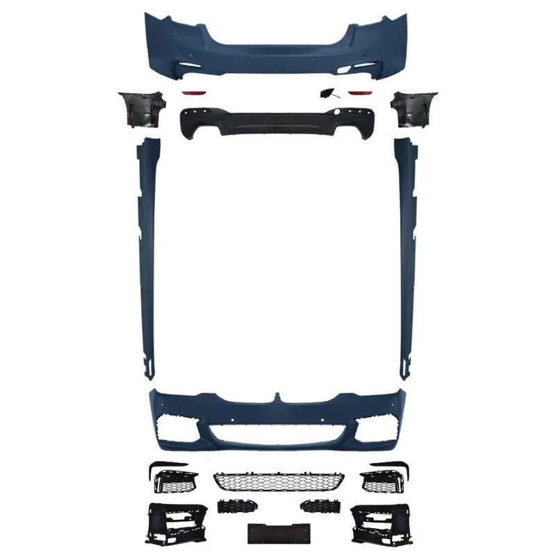 Car Craft Compatible With Bmw 5 Series G30 G38 F90 2018-2020 Upgrade Facelift Convert To M Sport Mt M Tech M Performance Front Rear Bumper Bodykit Assembly Side Skirt Splitter Diffuser