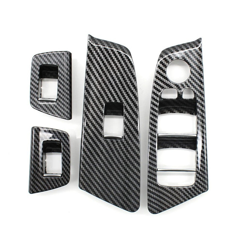 Car Craft Compatible With Bmw 5 Series G30 2018-2024 Car Interior Door Window Lifting Switch Button Control Panel Outer Cover Trim Carbon Fiber Look 51417438578r 7438583l 7438809l 7438810r - CAR CRAFT INDIA