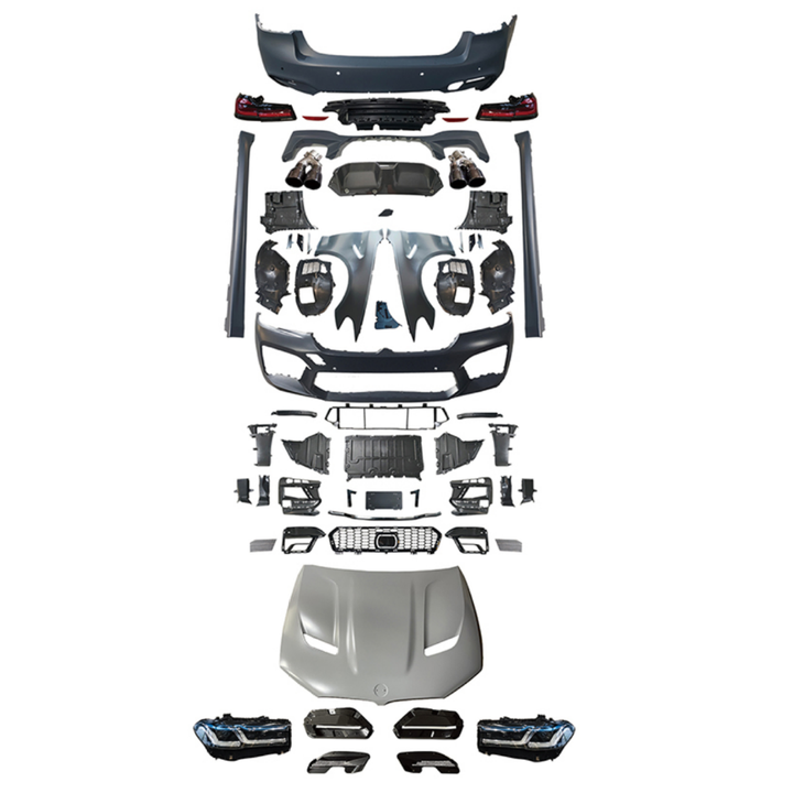 Car Craft Compatible With Bmw 5 Series G30 2017-2020 To G30 F90 Lci 2021+ M5 M5Cs M Sports Upgrade Facelift Conversion Bodykit Bumper Cs Hood Trunk Headlight Taillight CC-6344