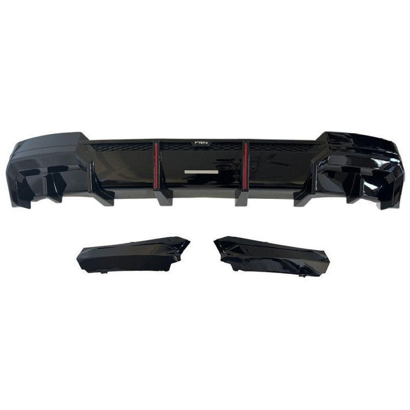 Car Craft Compatible With Bmw 5 Series G60 2024+ After Rear Bumper Lip Diffuser Splitter Skirts Trim V Ten Vten Style With Led Light - CAR CRAFT INDIA