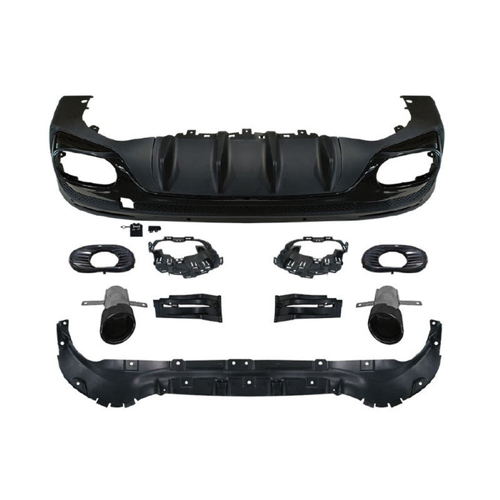 Car Craft Compatible With Mercedes Benz Glb W247 X247 2020-2024 Upgrade Convert To Glb35 Amg Bodykit Rear Bumper After Lip Diffuser Skirt With Exhaust Pipe Tip Black Gc X247-007 Gc X247-009