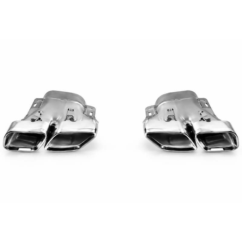 Car Craft Compatible With Mercedes Benz Glc W254 2023-2026 Upgrade Facelift Convert To Glc63 Amg Bodykit Rear Bumper Exhaust Pipe Tip Silver Gc W254-007