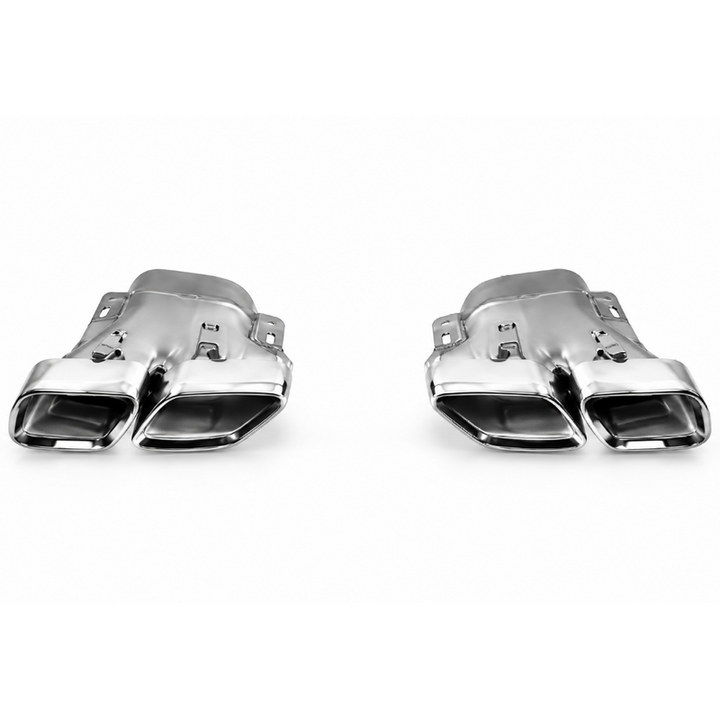 Car Craft Compatible With Mercedes Benz Glc W254 2023-2026 Upgrade Facelift Convert To Glc63 Amg Bodykit Rear Bumper Exhaust Pipe Tip Silver Gc W254-007