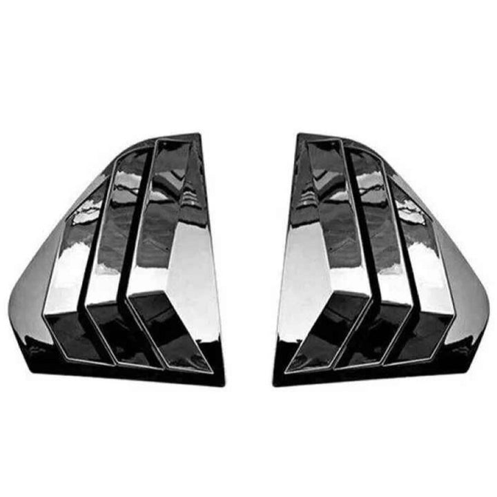 Car Craft Compatible With Vw Volkswagen Golf 8 Mk8 2020-2026 Car Rear Window Shutter Cover Louver Side Vent Trim Triangle Glossy Black