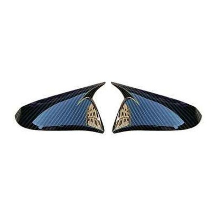 Car Craft Compatible With Toyota Innova Fortuner Hilux 2016-2023 Side Rear View Case Wing Cap Shell Housing Mirror Covers 3m Tape Pasting Style Carbon Fiber Look CC-11539