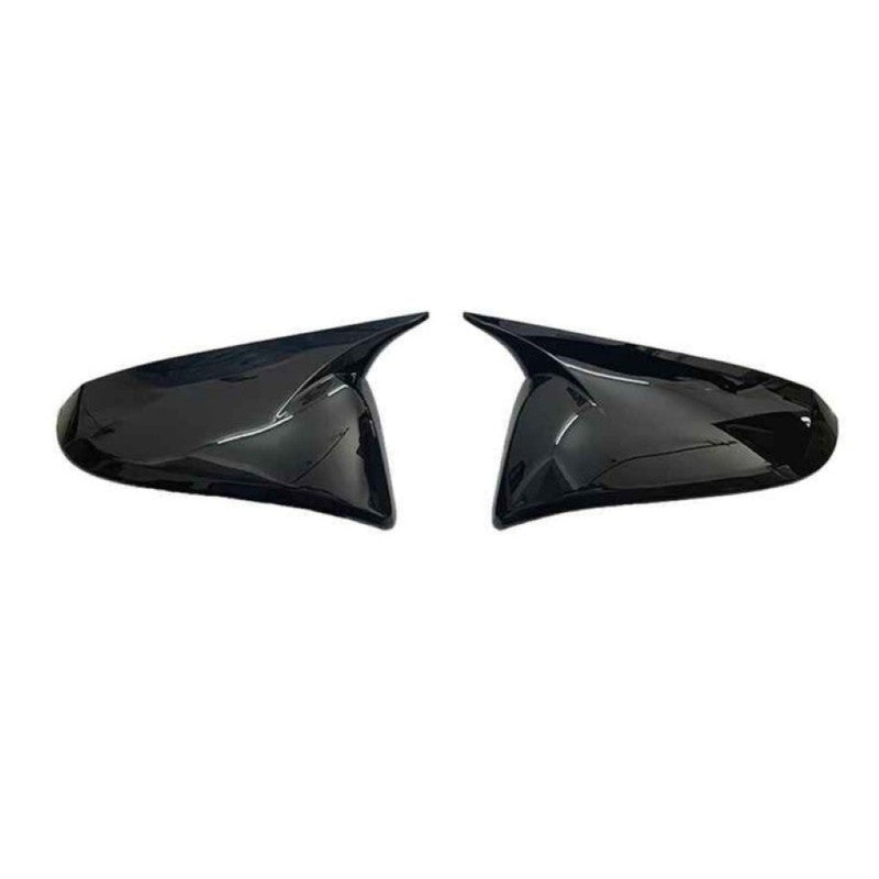 Car Craft Compatible With Toyota Innova Fortuner Hilux 2016-2023 Side Rear View Case Wing Cap Shell Housing Mirror Covers 3m Tape Pasting Style Glossy Black CC-11538