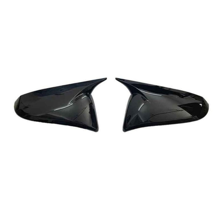 Car Craft Compatible With Toyota Innova Fortuner Hilux 2016-2023 Side Rear View Case Wing Cap Shell Housing Mirror Covers 3m Tape Pasting Style Glossy Black CC-11538