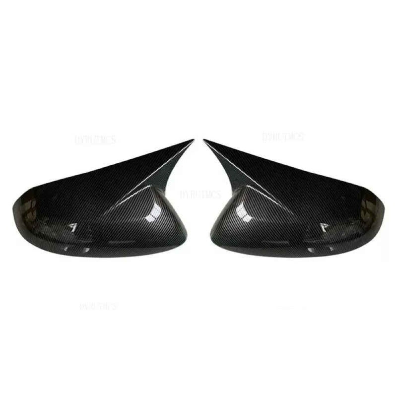Car Craft Compatible With Hyundai I10 2015-2020 Side Rear View Case Wing Cap Shell Housing Mirror Covers 3m Tape Pasting Style Carbon Fiber Look CC-11557