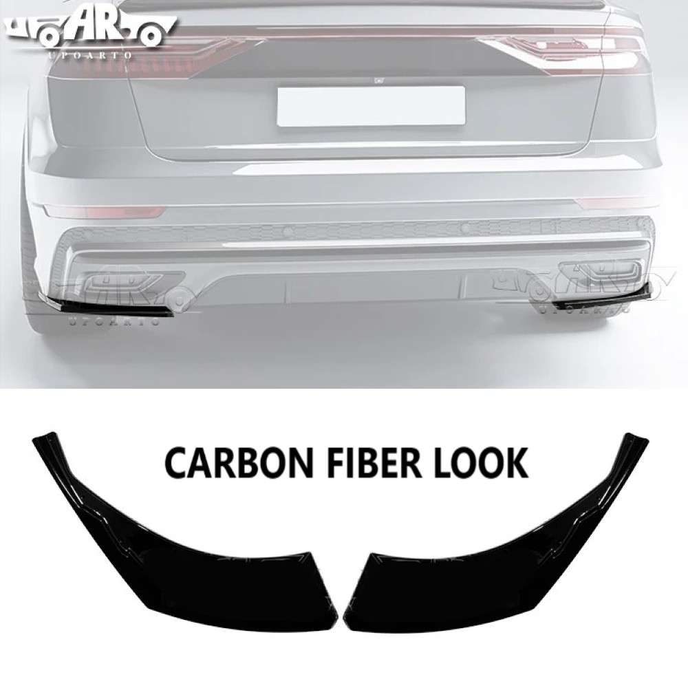 Car Craft Compatible With Audi Q8 2018-2023 S Line Rear Side Bumper Lip Splitter Skirts Diffuser Ar-audi-084 Cf Carbon Fiber Look - CAR CRAFT INDIA