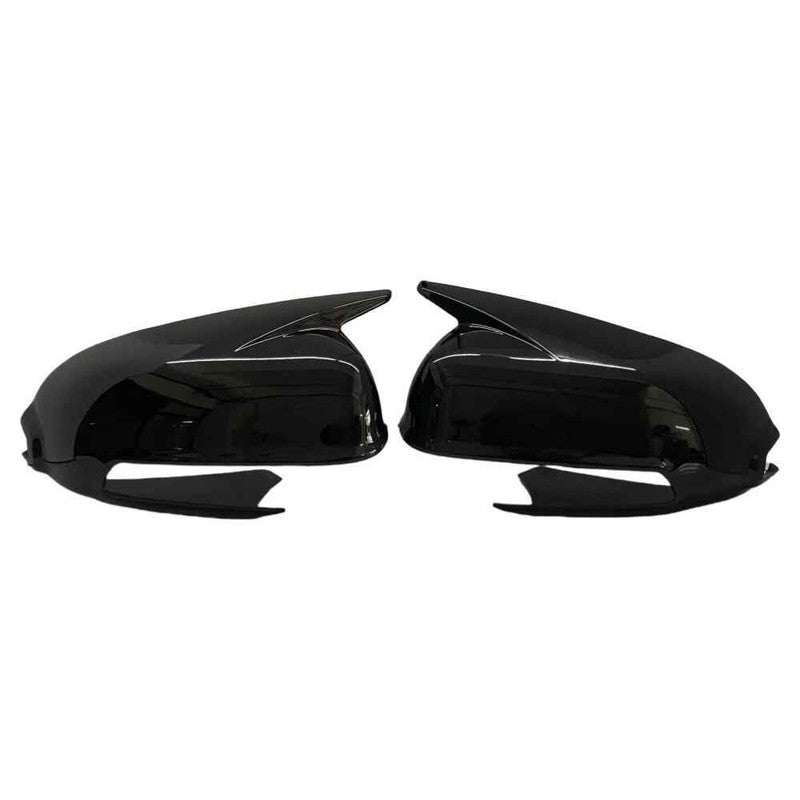 Car Craft Compatible With Hyundai Kona Kauai Hybrid 2018-2026 Side Rear View Case Wing Cap Shell Housing Mirror Covers 3m Tape Pasting Style Glossy Black CC-11516