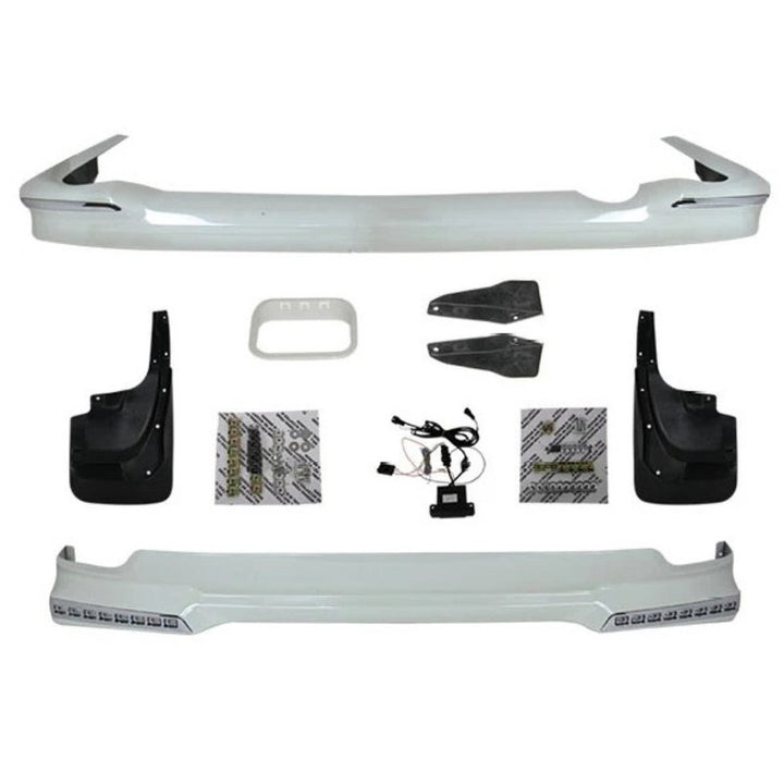 Car Craft Compatible With Toyota Land Cruiser Lc200 2008-2015 Upgrade Facelift Convert Bodykit Front Rear Bumper Lip Side Trim Grill Skirt Splitter Trim With Led Light F006
