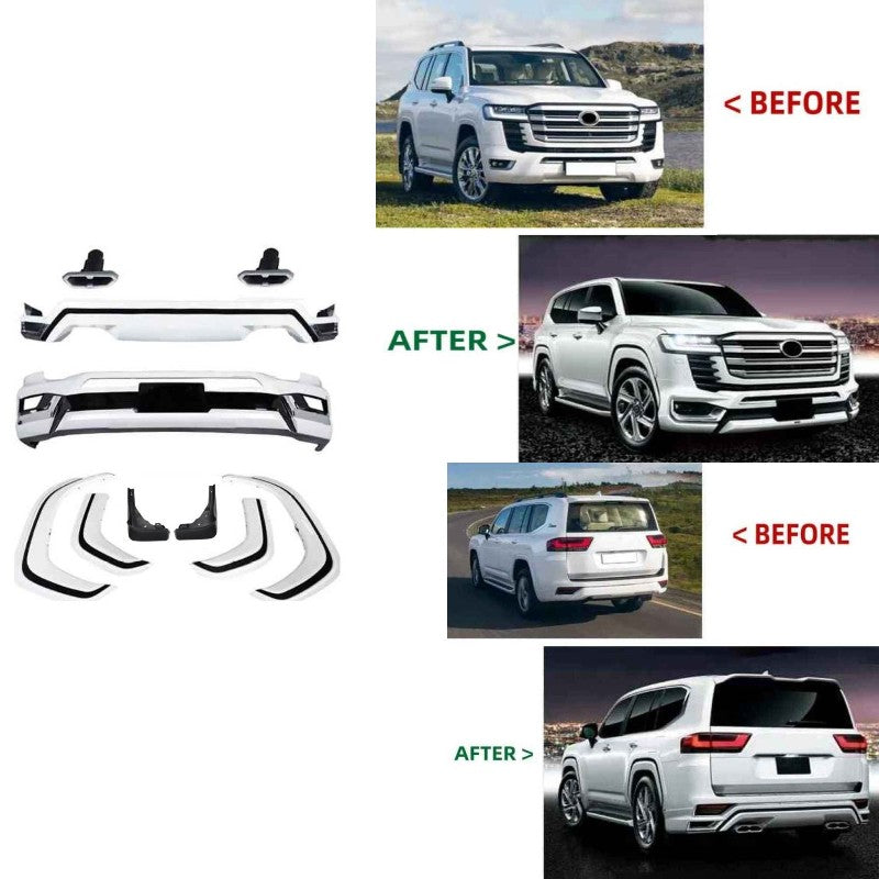 Car Craft Compatible With Toyota Land Cruiser Lc300 Lc 300 2022-2025 Front Rear Bumper Lip Skirt Splitter Trim Wheel Arch Exhaust Tip Pipe Modelista Bodykit Set CC-9648