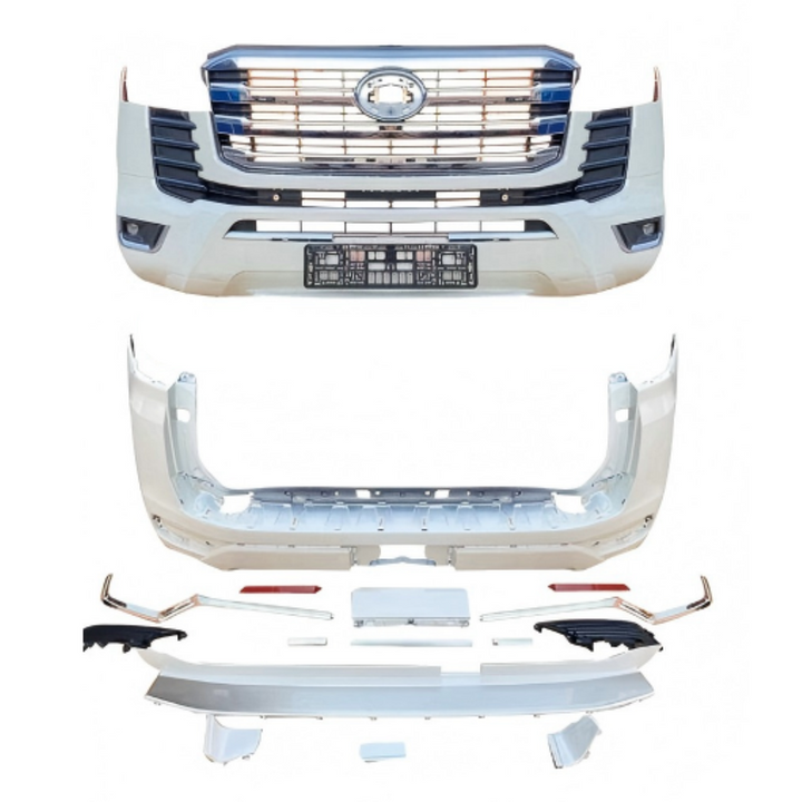 Car Craft Compatible With Toyota Land Cruiser Lc300 Lc 300 2021+ Low Version Upgrade Facelift Convert To Lc300 High Version Style Bodytkit Front Rear Bumper Grill Skirt Lip Splitter Lc300 Bodykit Low To High