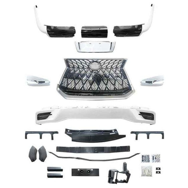 Car Craft Compatible With Toyota Lexus Lx570 2016-2021 Upgrade Facelift Convert To Lx570 Trd Sport Style Bodytkit Front Rear Lip Skirt Splitter Grill Mirror Cover F069