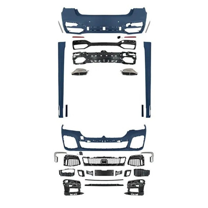 Car Craft Compatible With Bmw 7 Series G12 2019-2022 Front Rear Bumper Upgrade Convert To M Sport M7 M760 Style Bodykit Body Kit Bumper Side Skirt Rear After Lip Diffuser Exhasut Pipe Tips Gc G11 12 016