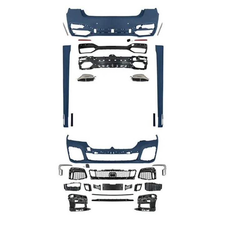 Car Craft Compatible With Bmw 7 Series G12 2019-2022 Front Rear Bumper Upgrade Convert To M Sport M7 M760 Style Bodykit Body Kit Bumper Side Skirt Rear After Lip Diffuser Exhasut Pipe Tips Gc G11 12 016