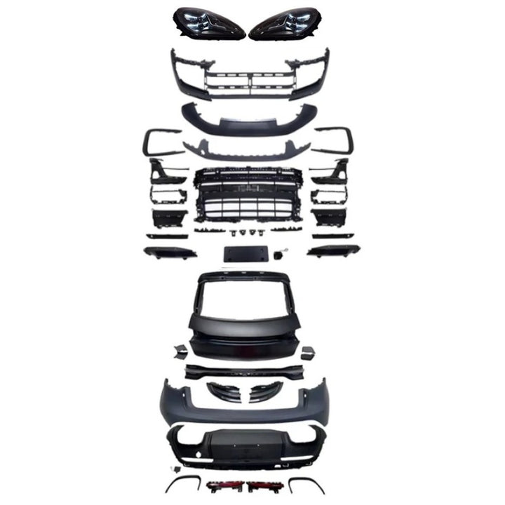 Car Craft Compatible With Porsche Macan 2014-2017 95b 95b.1 95 B.2 Upgrade Facelift Convert To 2024 95b.3 Body Kit Bodykit Through Taillight Laser Headlight Plug And Play Hood Bumper Red CC-7955 - CAR CRAFT INDIA