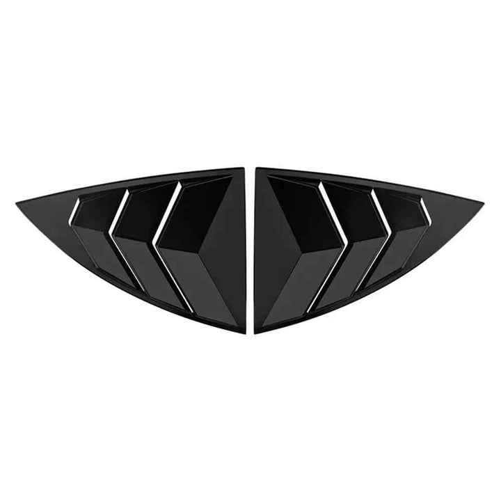 Car Craft Compatible With Tesla Model 3 Model Y 2017-2026 Car Rear Window Shutter Cover Louver Side Vent Trim Triangle Glossy Black