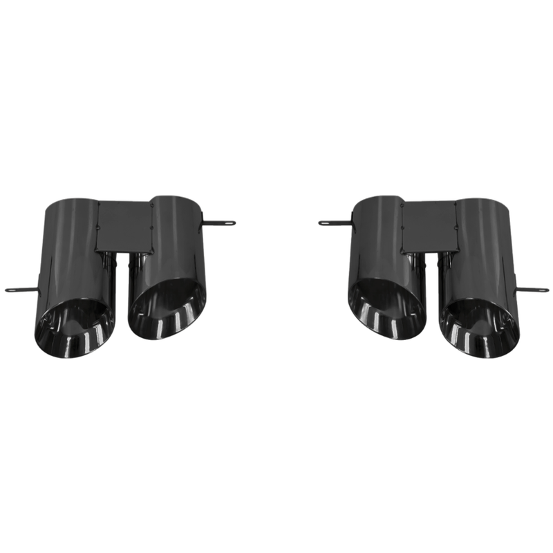 Car Craft Compatible With Ford Mustang 2015-2017 Upgrade Facelift Convert To Gt500 Bodykit Rear Bumper Exhaust Pipe Tip Glossy Black Gc Must-022