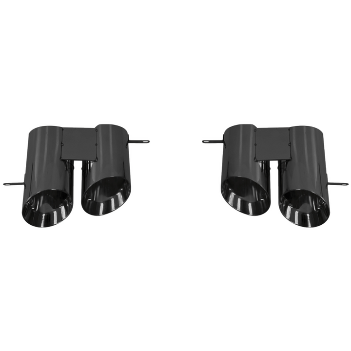 Car Craft Compatible With Ford Mustang 2015-2017 Upgrade Facelift Convert To Gt500 Bodykit Rear Bumper Exhaust Pipe Tip Glossy Black Gc Must-022