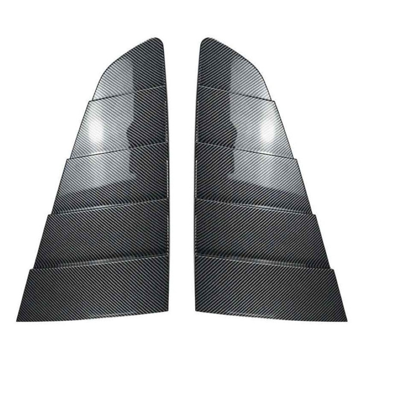 Car Craft Compatible With Ford Mustang 2015-2023 Car Rear Window Louvers Sticker Triangle Window Shade Shutter Side Vent Spoiler Zst-1142 Cf Carbon Fiber Look - CAR CRAFT INDIA