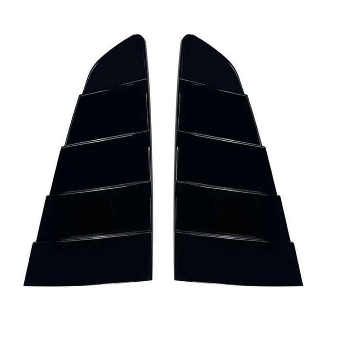 Car Craft Compatible With Ford Mustang 2015-2023 Car Rear Window Louvers Sticker Triangle Window Shade Shutter Side Vent Spoiler Zst-1142 Gb Glossy Black - CAR CRAFT INDIA