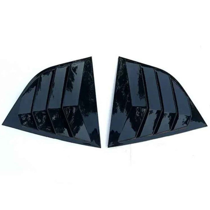 Car Craft Compatible With Skoda Octavia Mk3 2013-2020 Car Rear Window Shutter Cover Louver Side Vent Trim Triangle Glossy Black