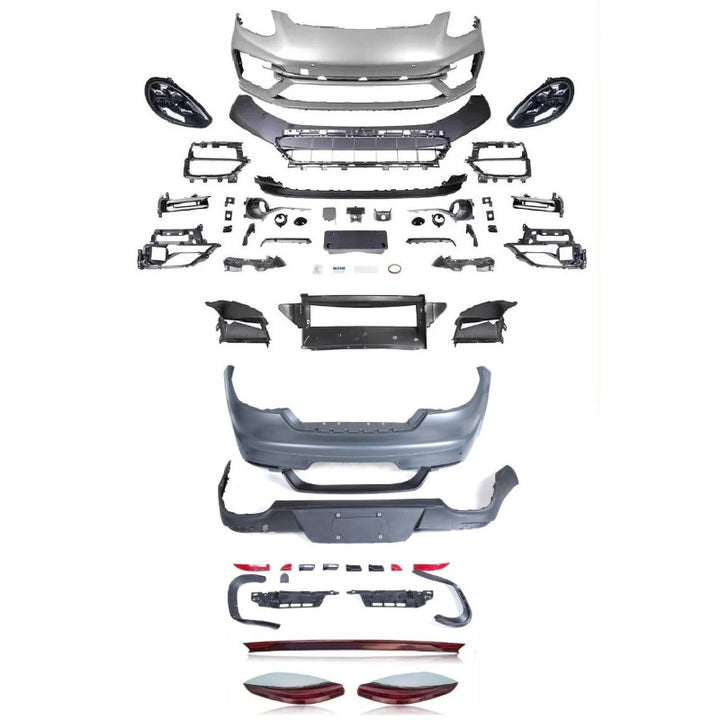 Car Craft Compatible With Porsche Panamera 970.2 2014-2016 Upgrade Facelift Convert To 2017 971 Turbo 7 Style Modified Bumper Headlights Bodykit Front Rear Set Red