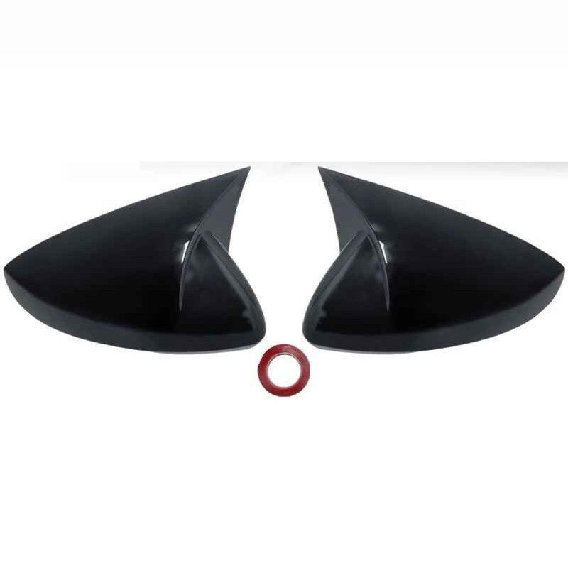 Car Craft Compatible With Volkswagen Vw Polo Mk6 2018-2023 Rear View Case Wing Cap Shell Housing Mirror Covers 3m Tape Pasting Style Glossy Black Usa Not For Indian Cars