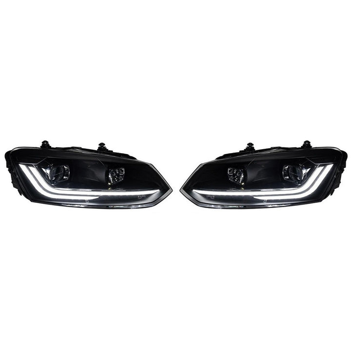 Car Craft Compatible With Volkswagen Vw Polo 2010-2024 Car Front Upgraded Head Light Lamp Xenon Headlight Retrofit Upgrade Modified Led Drl Hid Light For Helogen Car - CAR CRAFT INDIA