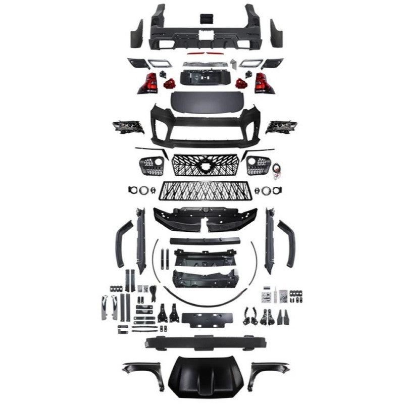Car Craft Compatible With Toyota Land Cruiser Prado Fj150 2010-2017 Upgrade Facelift Convert To 2018 Elford Style Bodytkit Front Rear Bumper Hood Fender Trunk Headlight Taillight Side Trim Grill Lip Skirt Splitter F075