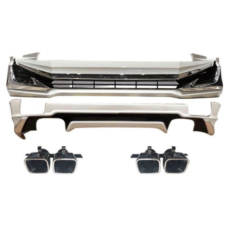 Car Craft Compatible With Toyota Land Cruiser Prado Fj150 2018 Upgrade Facelift Convert To Modellista Bodykit Front Rear Bumper Lip Side Trim Grill Skirt Splitter Trim Exhasut Pipe Tip F072